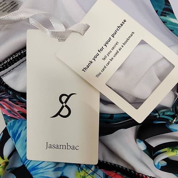 JASAMBAC Women's Size L One Shoulder One Piece Swimsuit Tummy Control Ruched NEW - Picture 7 of 8